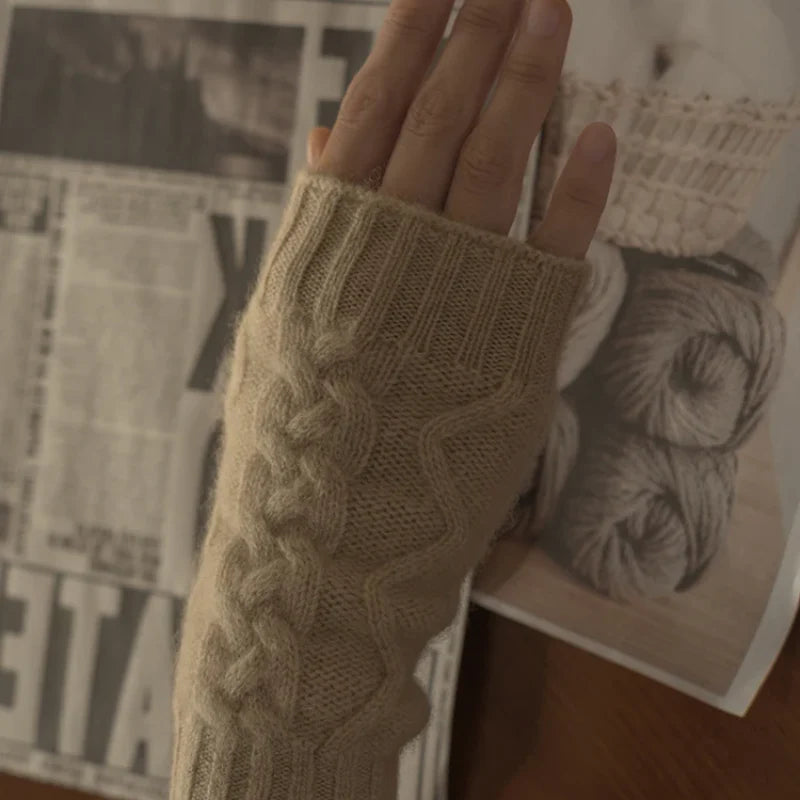 100% Goat Cashmere Fingerless Gloves